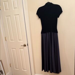 Short-Sleeve Navy Maxi Dress